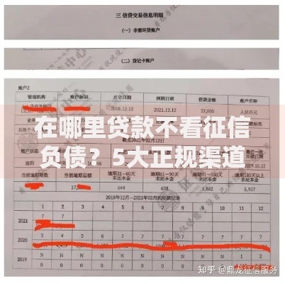 在哪里贷款不看征信负债？5大正规渠道深度解析