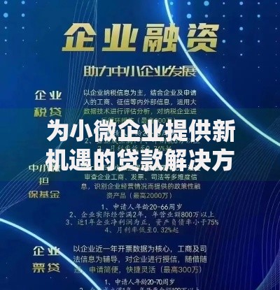 为小微企业提供新机遇的贷款解决方案