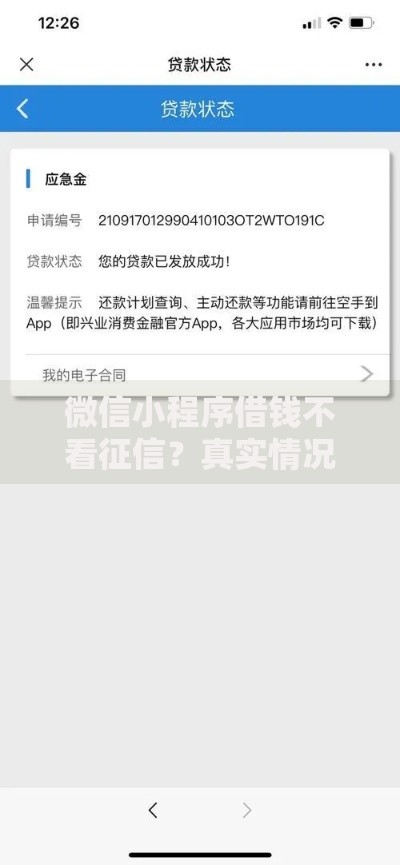 微信小程序借钱不看征信？真实情况深度解析