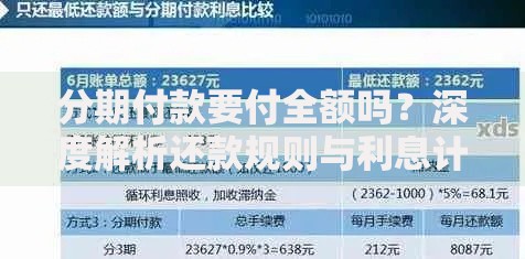 分期付款要付全额吗？深度解析还款规则与利息计算