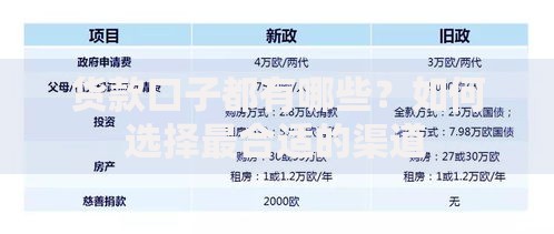 货款口子都有哪些？如何选择最合适的渠道