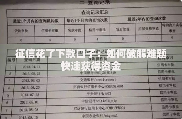 征信花了下款口子：如何破解难题快速获得资金