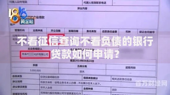 不看征信查询不看负债的银行贷款如何申请? 不看征信查询不看负债的银行贷款如何申请?