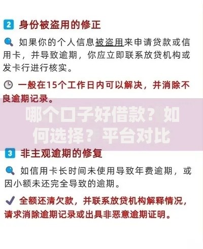 哪个口子好借款?如何选择?平台对比+避坑指南 哪个口子好借款?如何选择?平台对比+避坑指南