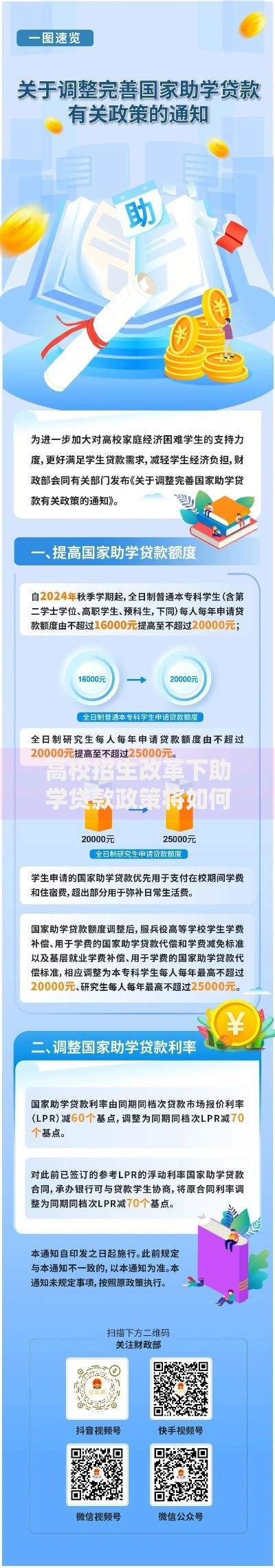 高校招生改革下助学贷款政策将如何优化调整？