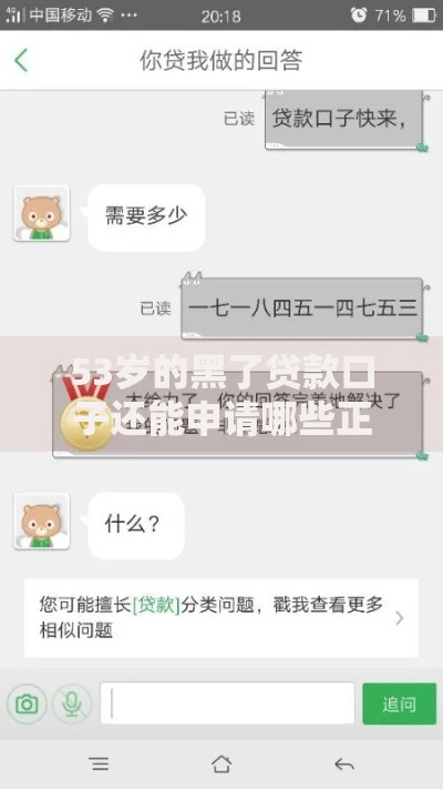 53岁的黑了贷款口子还能申请哪些正规贷款渠道