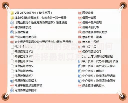 3000分期的贷款口子如何选择最划算方案？