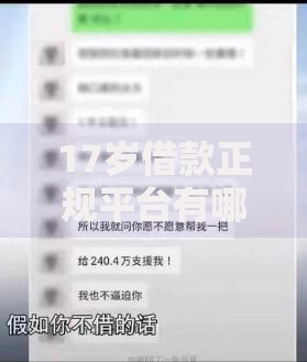 17岁借款正规平台有哪些？合法借贷渠道详解