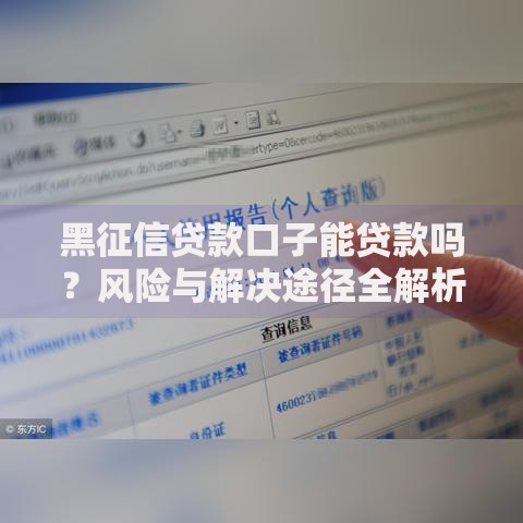 黑征信贷款口子能贷款吗？风险与解决途径全解析
