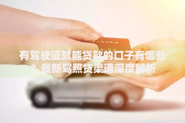有驾驶证就能贷款的口子有哪些？最新驾照贷渠道深度解析