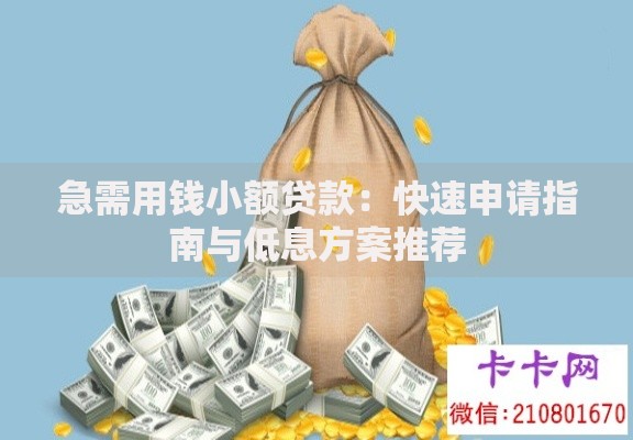 急需用钱小额贷款：快速申请指南与低息方案推荐