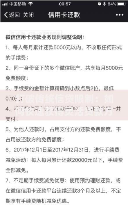 打破传统信贷限制：如何快速获得灵活贷款方案？