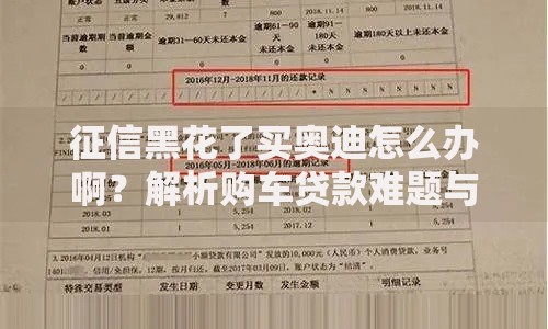 征信黑花了买奥迪怎么办啊?解析购车贷款难题与解决方案 征信黑花了买奥迪怎么办啊?解析购车贷款难题与解决方案
