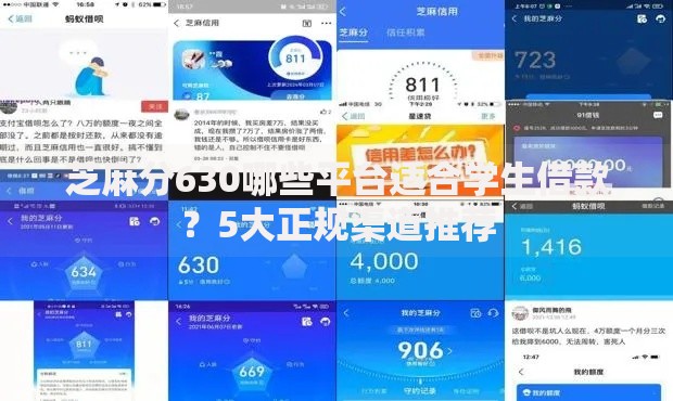 芝麻分630哪些平台适合学生借款？5大正规渠道推荐
