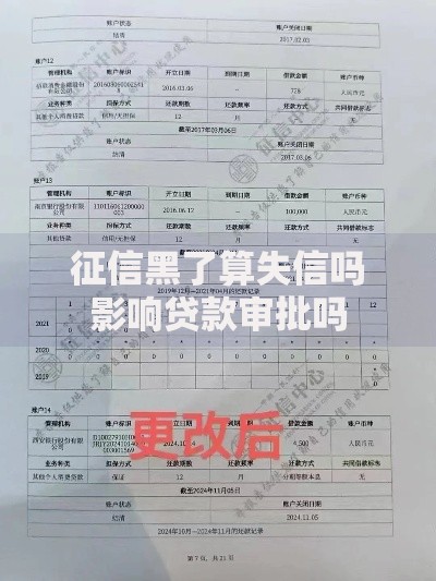 征信黑了算失信吗影响贷款审批吗