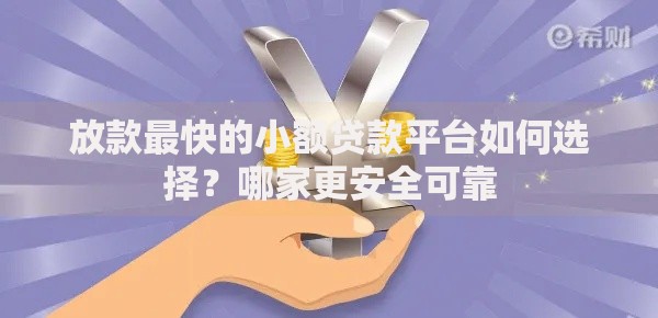 放款最快的小额贷款平台如何选择？哪家更安全可靠
