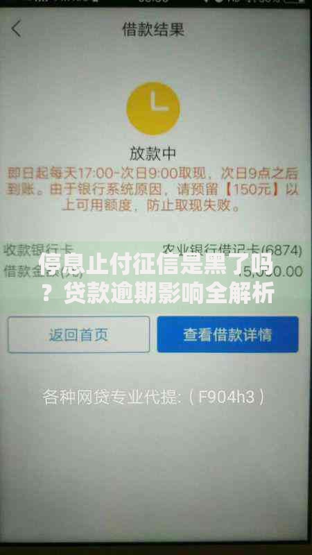 停息止付征信是黑了吗？贷款逾期影响全解析