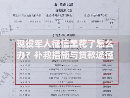 现役军人征信黑花了怎么办？补救措施与贷款途径全解析