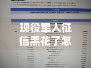 现役军人征信黑花了怎么办？补救措施与贷款途径全解析