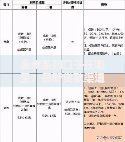 惠州系列口子在哪里？最新贷款渠道深度解析