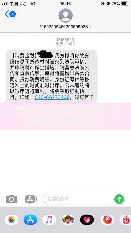 收到短信说逾期被起诉？真实性与应对策略解析