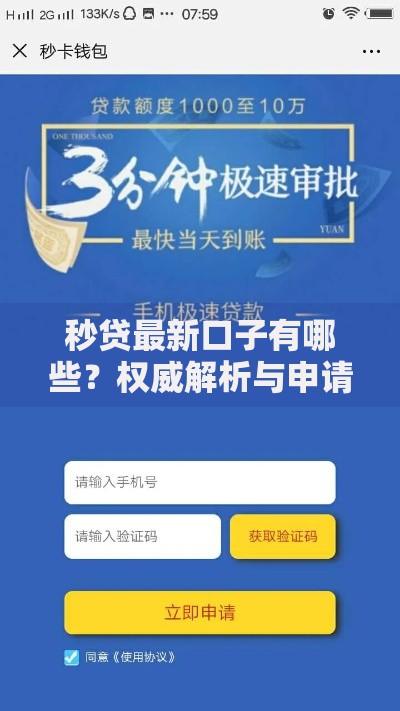 秒贷最新口子有哪些？权威解析与申请指南
