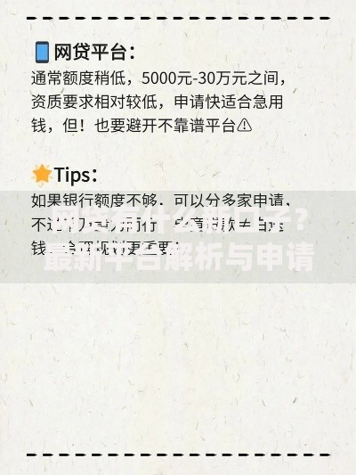 网贷有什么新口子？最新平台解析与申请攻略
