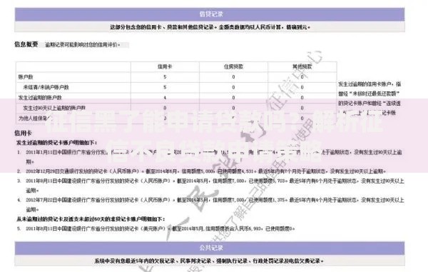 征信黑了能申请贷款吗？解析征信不良贷款申请策略