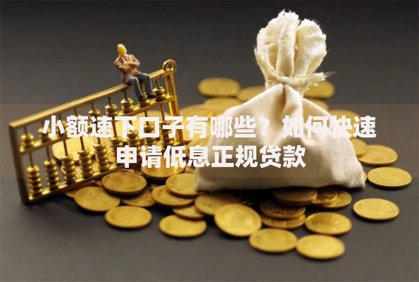 小额速下口子有哪些？如何快速申请低息正规贷款