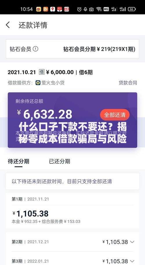 什么口子下款不要还？揭秘零成本借款骗局与风险预警