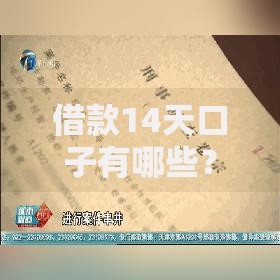 借款14天口子有哪些？短期周转平台推荐及注意事项