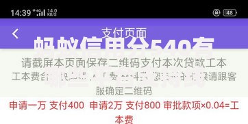 蚂蚁信用分540有哪些平台支持线上审批？低分用户贷款指南