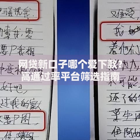 网贷新口子哪个爱下款？高通过率平台筛选指南