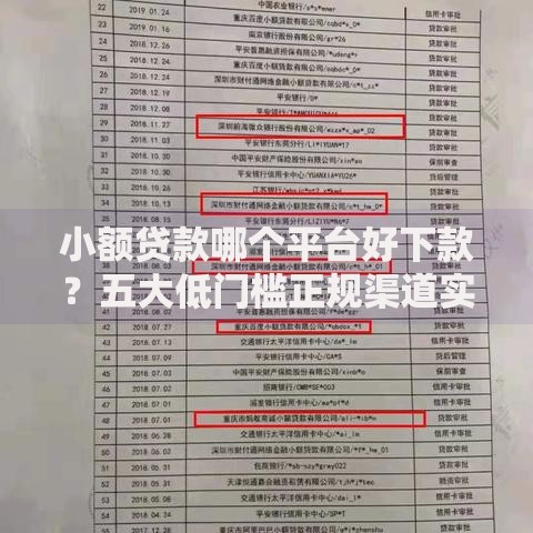 小额贷款哪个平台好下款？五大低门槛正规渠道实测对比