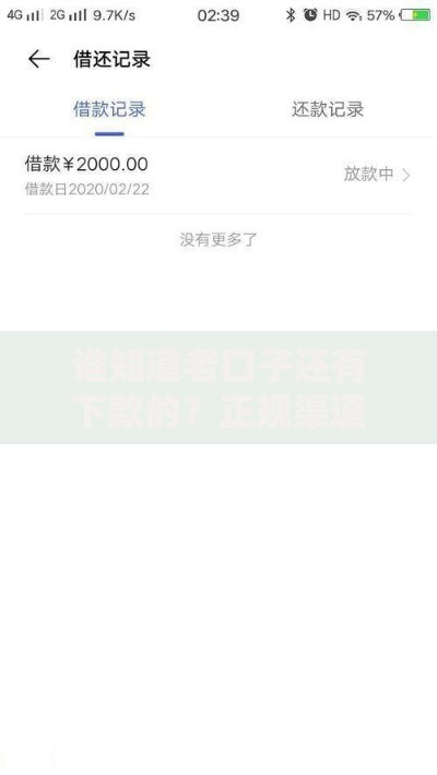 谁知道老口子还有下款的？正规渠道深度解析