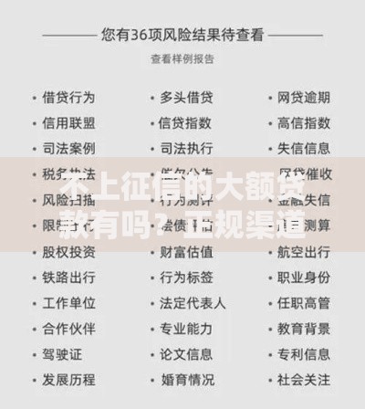 不上征信的大额贷款有吗？正规渠道与风险解析