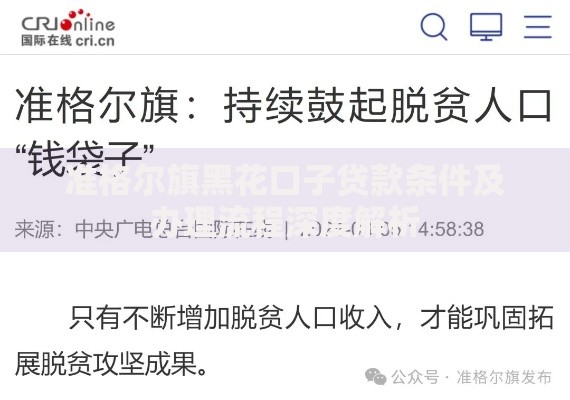 准格尔旗黑花口子贷款条件及办理流程深度解析