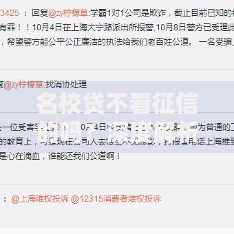 名校贷不看征信的吗？深度解析申请条件与风险隐患