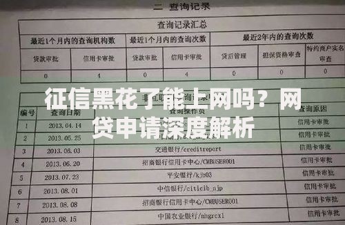 征信黑花了能上网吗？网贷申请深度解析