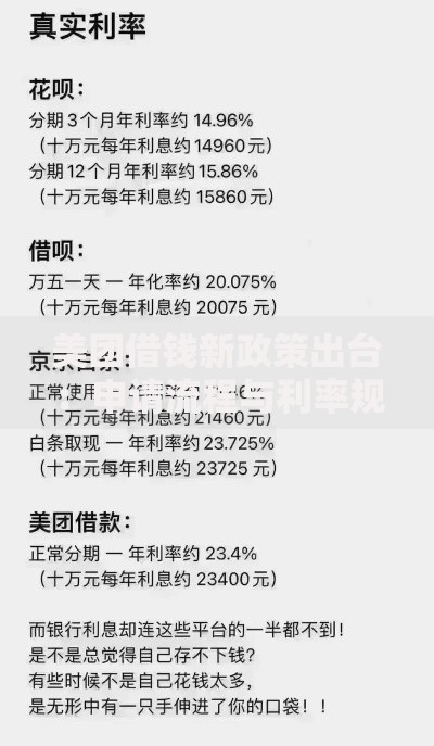 美团借钱新政策出台：申请流程与利率规则详解