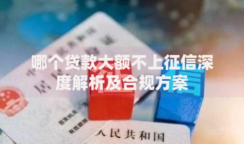 哪个贷款大额不上征信深度解析及合规方案
