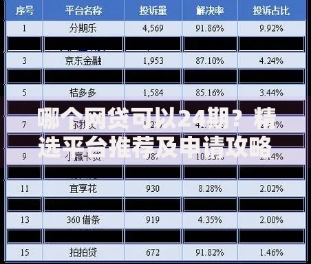 哪个网贷可以24期？精选平台推荐及申请攻略