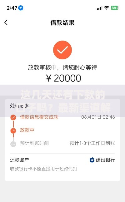 这几天还有下款的口子吗?最新渠道解析与风险提示 这几天还有下款的口子吗?最新渠道解析与风险提示