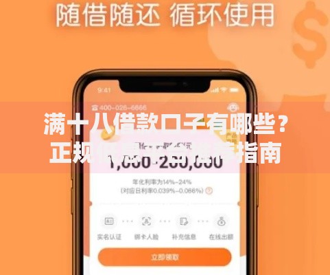 满十八借款口子有哪些？正规低息平台推荐指南