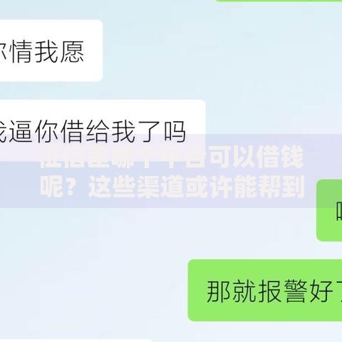 征信差哪个平台可以借钱呢?这些渠道或许能帮到你 征信差哪个平台可以借钱呢?这些渠道或许能帮到你