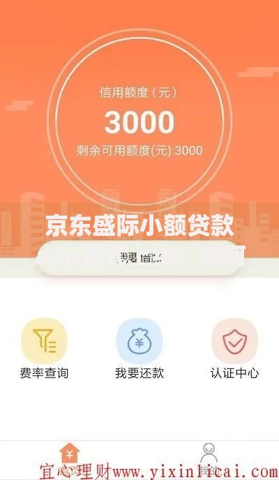 京东盛际小额贷款app正式上线：如何申请？额度多少？