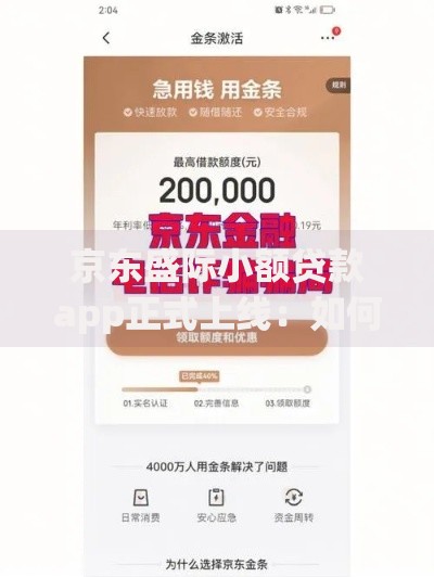 京东盛际小额贷款app正式上线：如何申请？额度多少？