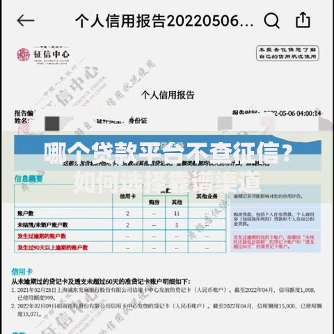 哪个贷款平台不查征信？如何选择靠谱渠道