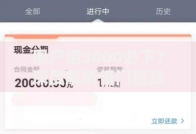 黑户借3000必下？深度解析低门槛贷款渠道与避坑指南