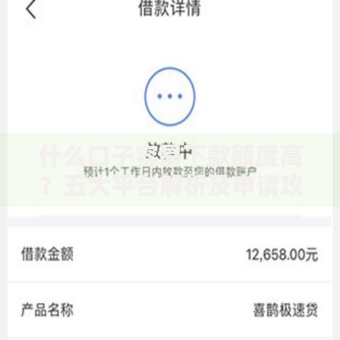 什么口子容易下款额度高？五大平台解析及申请攻略